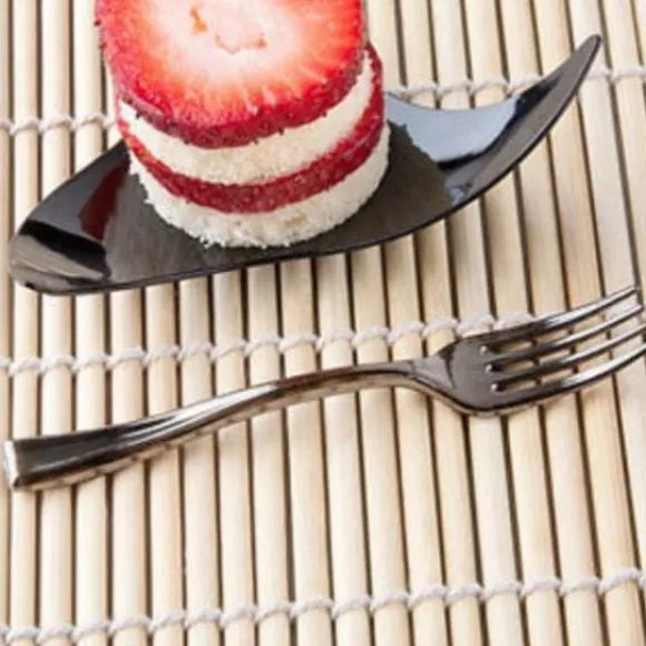 Mini Fourchette Argent Plastique Inox X 50 Pi Ces