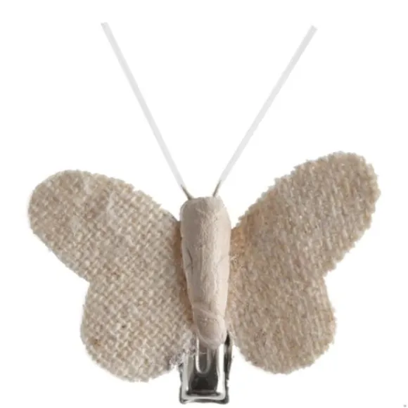 Mini Papillon Jute Sur Pince X 4 Pi Ces