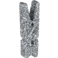 Mini Pince En Bois Paillet E Argent X 12 Pi Ces