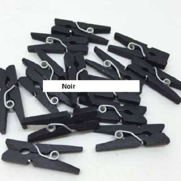 Mini Pince Linge Mariage Noire X 24 Pi Ces