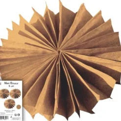 Mini Rosace Eventail En Papier Kraft A Suspendre X 3 Pi Ces