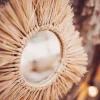 Miroir Bali Rond Raphia 30Cm