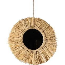 Miroir Bali Rond Raphia 30Cm