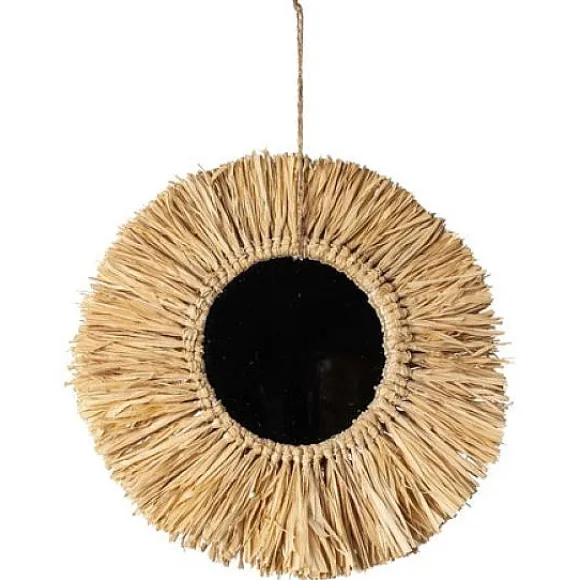 Miroir Bali Rond Raphia 30Cm