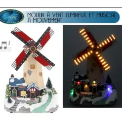 Moulin A Vent Lumineux Et Musical Avec Mouvement