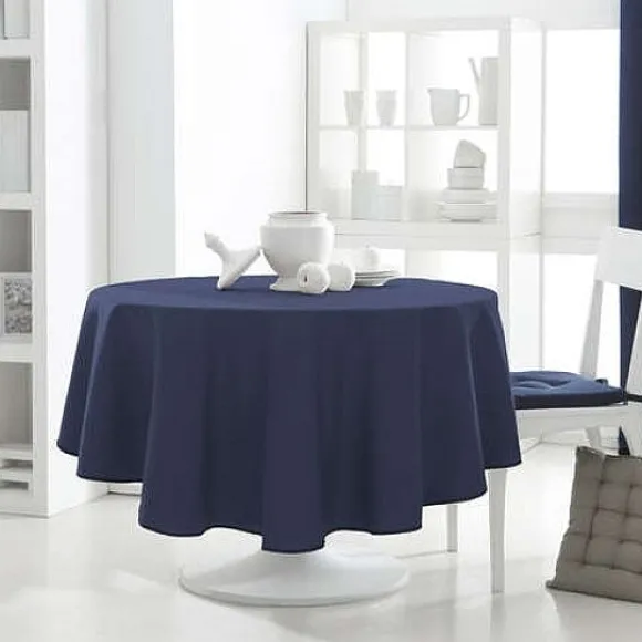 Nappe Ronde 180Cm Anti Tache Bleu Marine