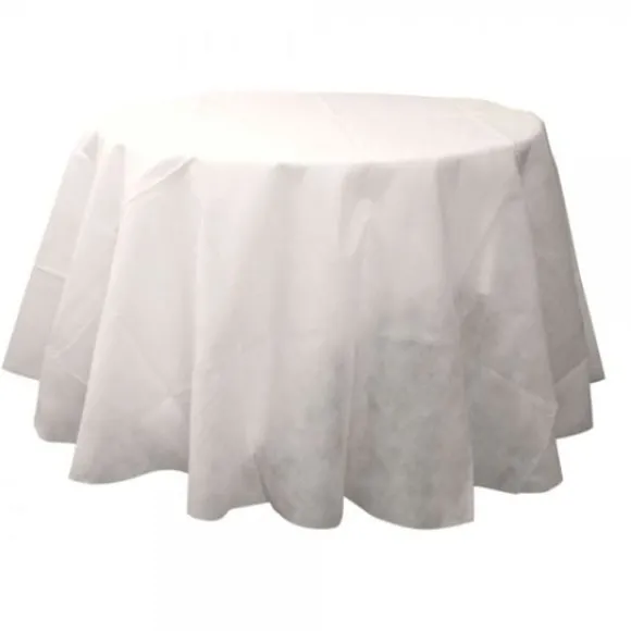 Nappe Ronde 180Cm Blanche En Tissu Intisse
