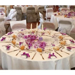 Nappe Ronde 300Cm Blanche En Tissu Intisse