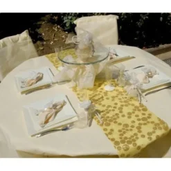 Nappe Ronde Jetable Blanche 240Cm