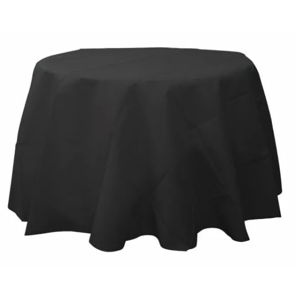 Nappe Ronde Noire En Tissu Intiss 240Cm