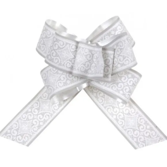 Noeud Automatique En Dentelle Argent X 5 Pi Ces