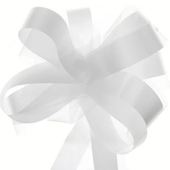 Noeud Automatique En Tulle Blanc X 5 Pi Ces