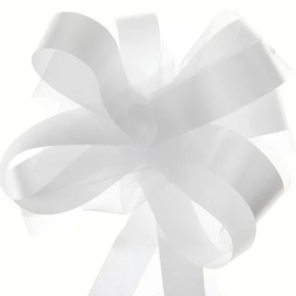 Noeud Automatique En Tulle Blanc X 5 Pi Ces