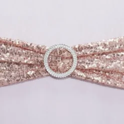 Noeud De Chaise Mariage Sequin Rose Gold