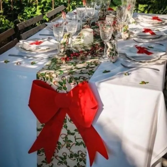 Noeud De Noel Geant Velours Rouge