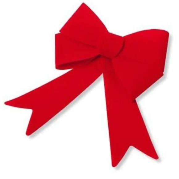 Noeud De Noel Geant Velours Rouge
