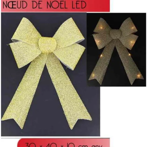 Noeud De Noel Or Lumineux Led