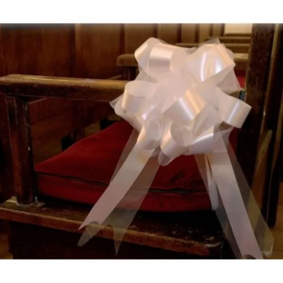 Noeud En Tulle Ecru 50Cm X2