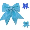Noeud Papillon Paillet De Noel Bleu Turquoise