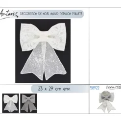 Noeud Papillon Paillet De Noel Argent