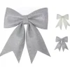 Noeud Papillon Paillet De Noel Argent Blanc