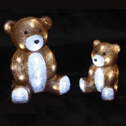 Ours Maman Et B B Acrylique Lumineux