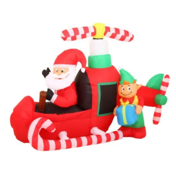 P Re Noel Gonflable Sur Helicoptere 180Cm