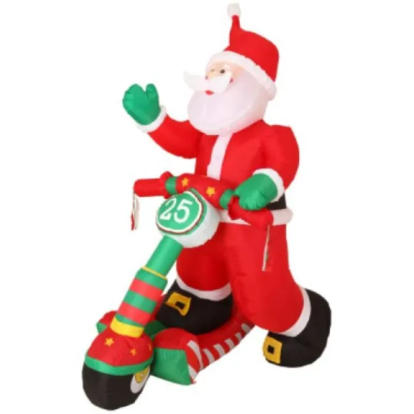 P Re Noel Gonflable Sur Scooter