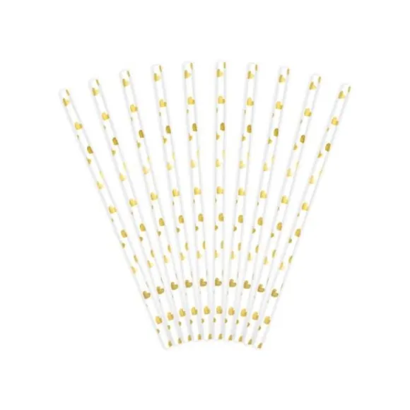 Paille Candy Bar Avec Coeurs Dor S X 10 Pi Ces