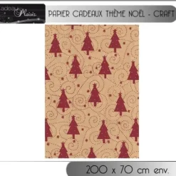 Papier Cadeau Kraft Theme Noel