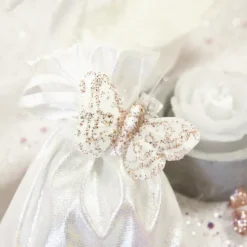 Papillon Paillet Sur Pince Blanc X 4 Pi Ces