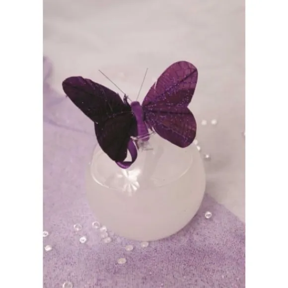 Papillon Sur Pince Scintillante X 6 Pi Ces