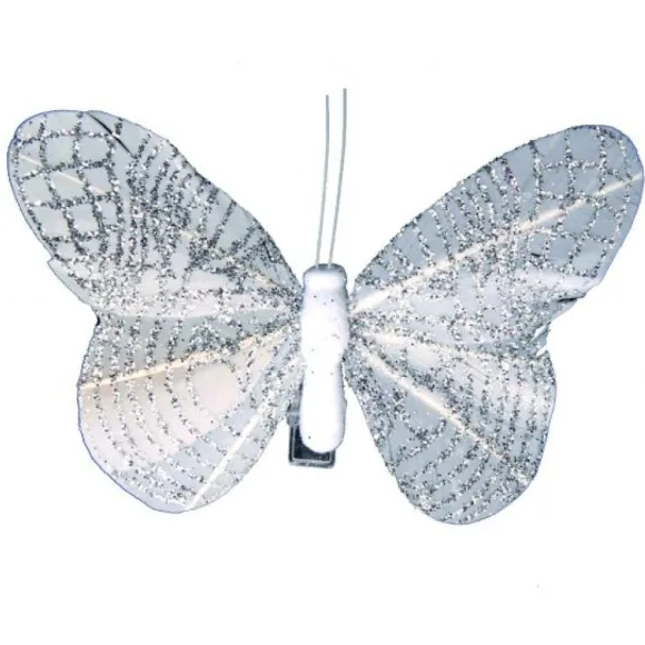 Papillon Sur Pince Scintillante X 6 Pi Ces