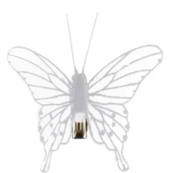 Papillon Transparent Sur Clip Blanc X 4 Pi Ces