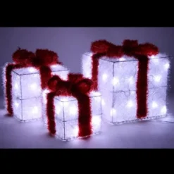 Paquet Cadeaux Lumineux De Noel Acrylique Assortis