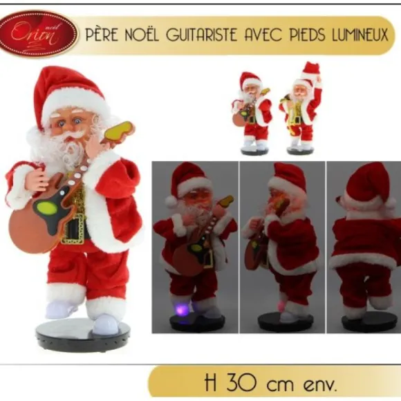 Pere Noel Automate Assortis Guitariste Et Avec Perle