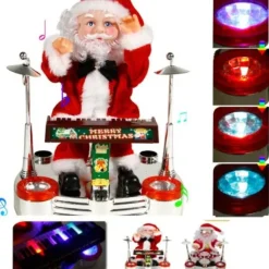 Pere Noel Automate Joue Au Clavier / Batterie