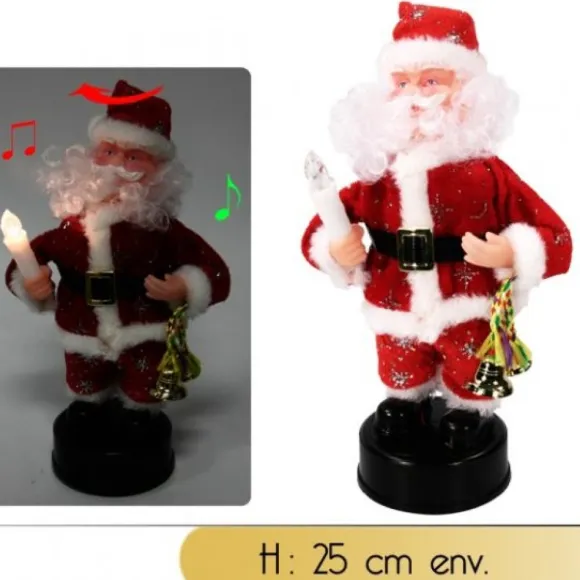 Pere Noel Automate Musical Avec Bougie