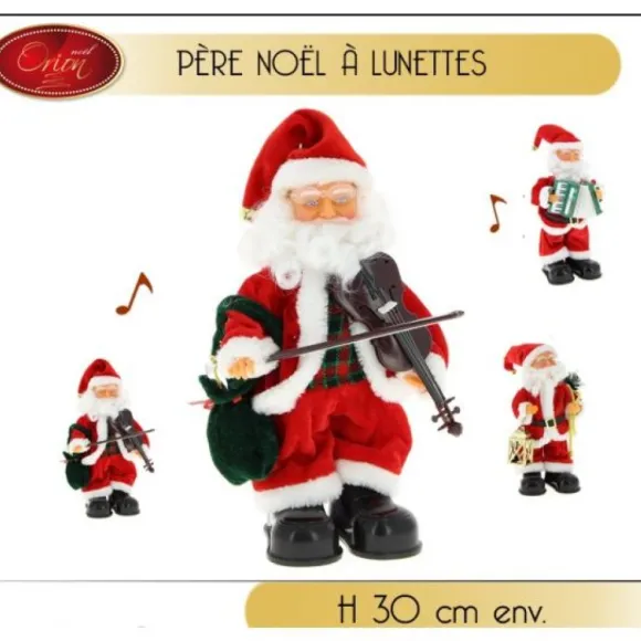 Pere Noel Automate Musicien 30Cm