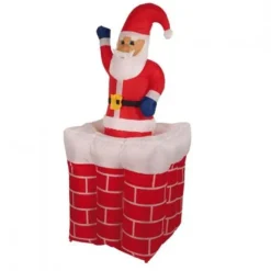 Pere Noel Gonflable Dans Sa Chemin E Extérieur