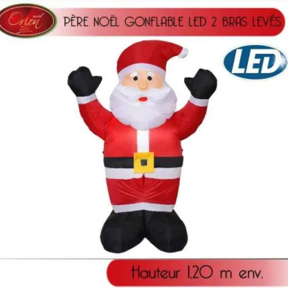 Pere Noel Gonflable Led 2 Bras Lev S