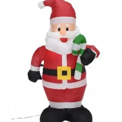 Pere Noel Gonflable Lumineux Avec Sucre D'Orge