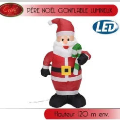 Pere Noel Gonflable Lumineux Avec Sucre D'Orge