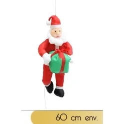 Pere Noel Grimpeur 60Cm Avec Paquet Cadeau