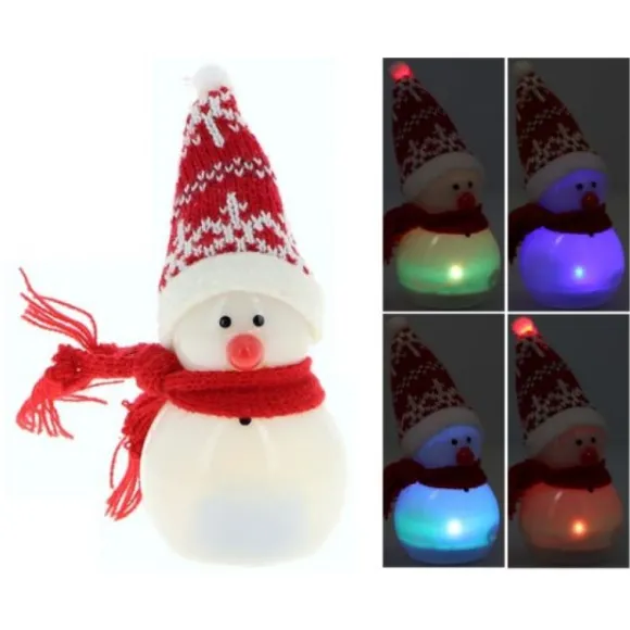 Petit Bonhomme De Neige Lumineux 10Cm