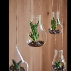 Petit Bouteille En Verre A Suspendre Avec Ficelle De Jute