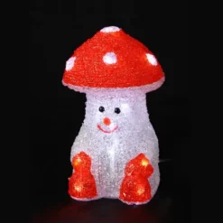 Petit Champignon Lumineux En Acrylique A Pile