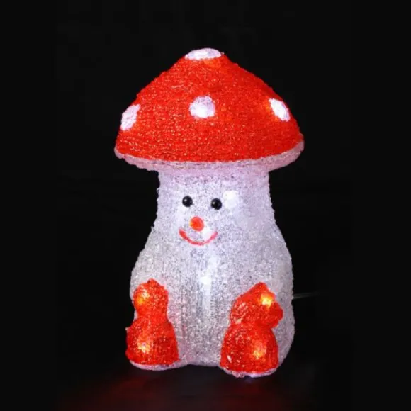 Petit Champignon Lumineux En Acrylique A Pile