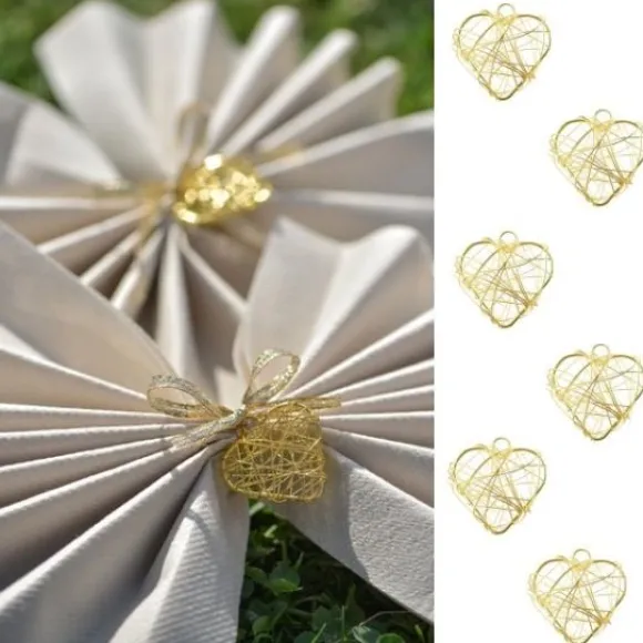 Petit Coeur En M Tal Or Deco Mariage X 6 Pi Ces