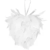 Petit Coeur En Plume Blanc 12Cm